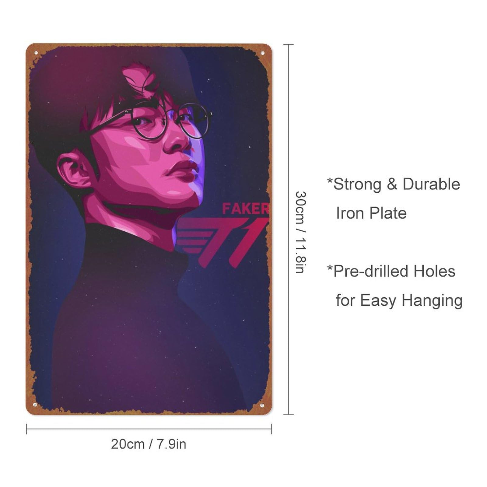 T1 Faker Vexel Art Creative Tin Logo Vintage Poster Bar Cafe